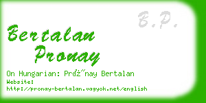 bertalan pronay business card